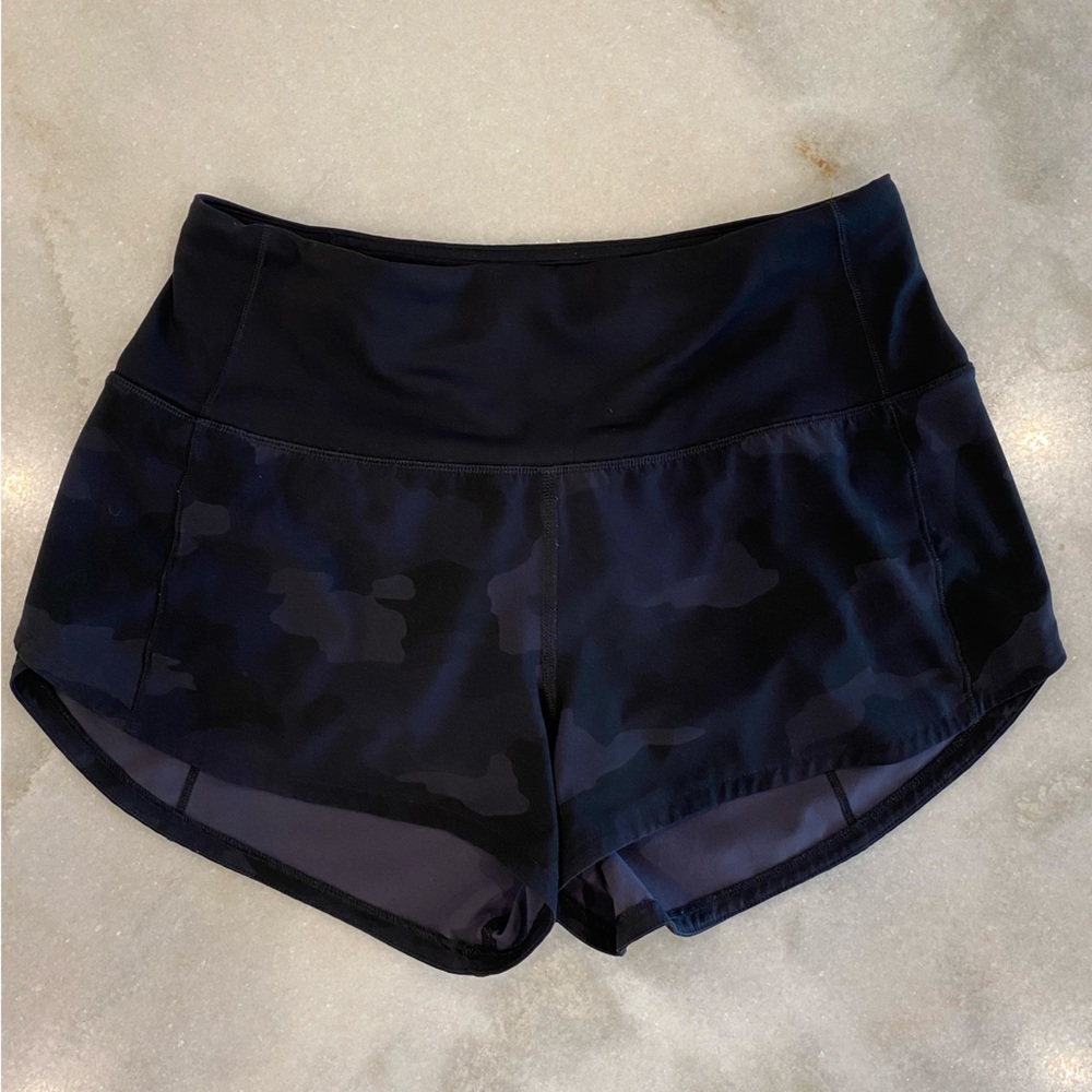 Camo Print Black Lululemon Athletic Shorts